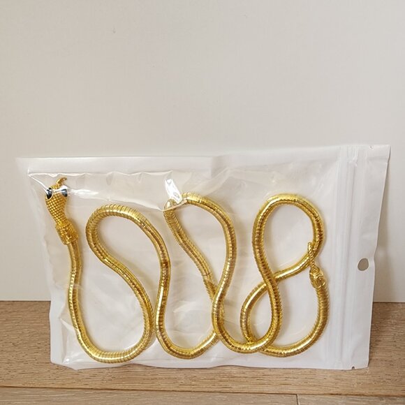 NWT Gold Snake Necklace or Snake Bracelet or Snake Hair Crown Bendable - Picture 10 of 10
